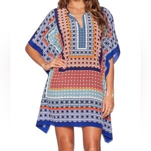 Multicolor Geometric Print Kaftan Dress